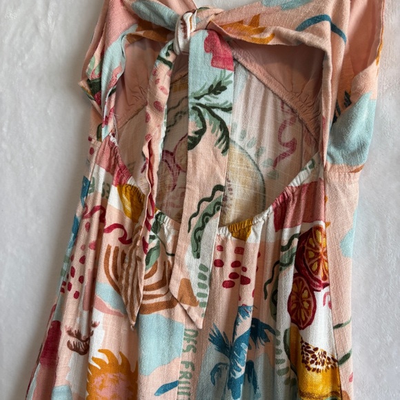 Paper Heart womens pink‎ Linen Blend sleeveless Maxi Fruit Dress size small - Picture 9 of 11